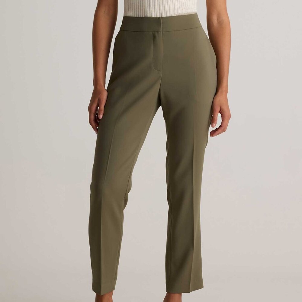 Quince Stretch Crepe Ankle Pants Olive Size 2